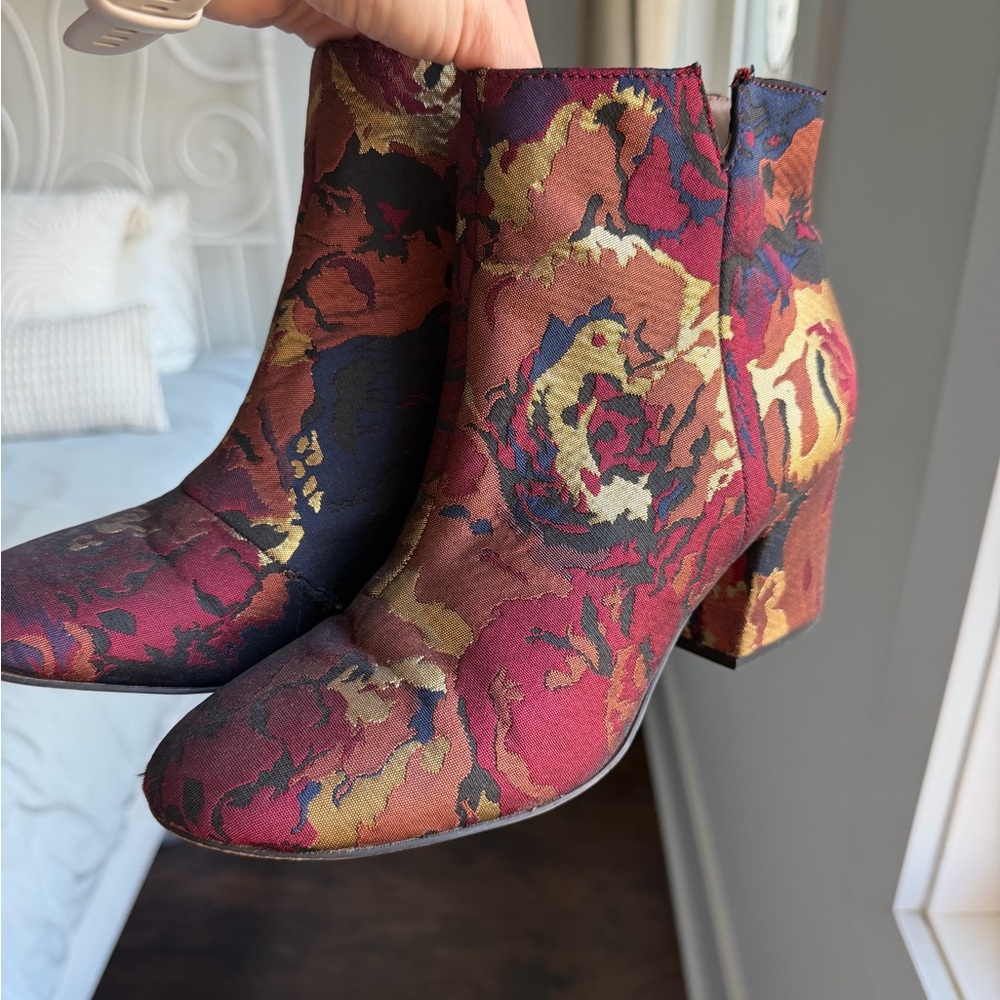 Franco Sarto Embroidered Booties